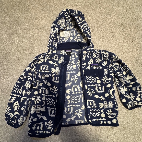 Patagonia Toddler Hooded Jacket - Navy/White - size 3T - Picture 1 of 3